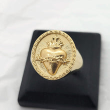 Load image into Gallery viewer, 14k 18k gold sacred heart of jesus ring 1