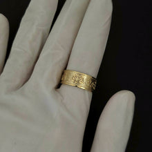 Load image into Gallery viewer, 14k 18k gold buddhist lotus om mani padme hum ring