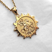 Load image into Gallery viewer, 14k 18k gold saint George pendant necklace