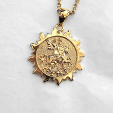 Load image into Gallery viewer, 14k 18k gold saint George pendant necklace