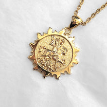 Load image into Gallery viewer, 14k 18k gold saint George pendant necklace