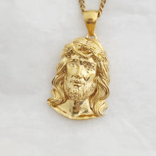 Load image into Gallery viewer, 14k 18k gold Jesus pendant necklace 3