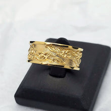 Load image into Gallery viewer, 14k 18k gold wide baroque ornament ring 2