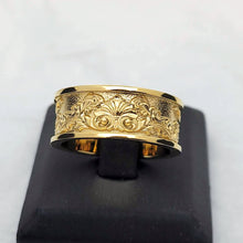 Load image into Gallery viewer, 14k 18k gold wide baroque ornament ring 2