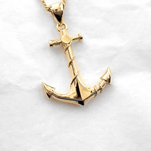 Load image into Gallery viewer, 14k 18k gold anchor pendant necklace