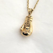 Load image into Gallery viewer, men's boxing glove pendant necklace in 14k and 18k gold