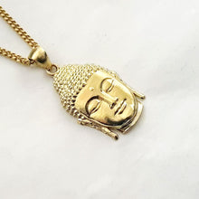 Load image into Gallery viewer, 14k 18k gold Buddha pendant necklace 3
