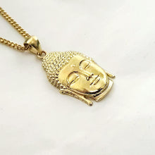 Load image into Gallery viewer, 14k 18k gold Buddha pendant necklace 3