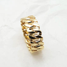 Load image into Gallery viewer, 14k 18k gold chain ring 2 Medium 8mm