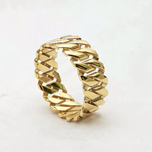 Load image into Gallery viewer, 14k 18k gold chain ring 2 Medium 8mm