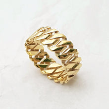 Load image into Gallery viewer, 14k 18k gold chain ring 2 Medium 8mm