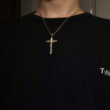Load image into Gallery viewer, 14k 18k gold crucifix pendant necklace 1 Large 40mm