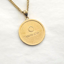 Load image into Gallery viewer, 14k 18k gold circle compass pendant necklace