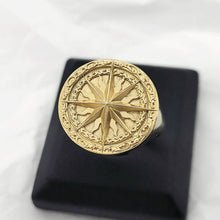Load image into Gallery viewer, 14k 18k gold circle compass ring 2