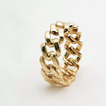 Load image into Gallery viewer, 14k 18k gold chain ring 3 Medium 8mm