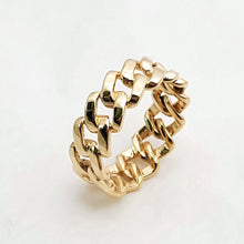 Load image into Gallery viewer, 14k 18k gold chain ring 3 Medium 8mm