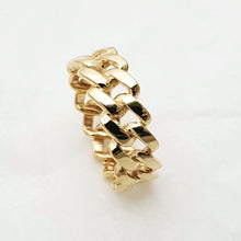 Load image into Gallery viewer, 14k 18k gold chain ring 3 Medium 8mm