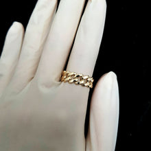 Load image into Gallery viewer, 14k 18k gold chain ring 3 Medium 8mm