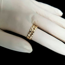 Load image into Gallery viewer, 14k 18k gold chain ring 3 Medium 8mm