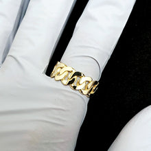 Load image into Gallery viewer, 14k 18k gold cuban chain ring 1 Medium 8mm