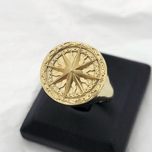 Load image into Gallery viewer, 14k 18k gold circle compass ring 2
