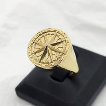 Load image into Gallery viewer, 14k 18k gold circle compass ring 2