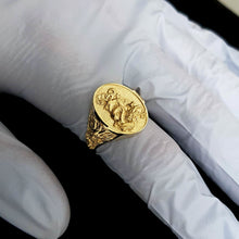 Load image into Gallery viewer, 14k 18k gold oval korean dragon ring 3