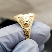 Load image into Gallery viewer, 14k 18k gold oval korean dragon ring 3