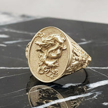 Load image into Gallery viewer, 14k 18k gold oval korean dragon ring 3