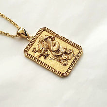 Load image into Gallery viewer, 14k 18k gold Korean dragon pendant necklace 2
