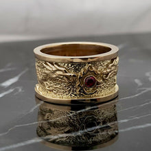 Load image into Gallery viewer, 14k 18k gold wide korean dragon ring 2