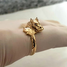 Load image into Gallery viewer, women's and men's dragon ring in 14k and 18k gold