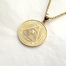 Load image into Gallery viewer, 14k 18k gold eye of providence pendant necklace 1 Large