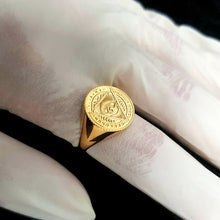 Load image into Gallery viewer, 14k 18k gold circle Eye of Providence ring