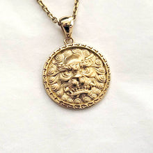 Load image into Gallery viewer, 14k 18k gold Haetae Korean lion pendant necklace Large