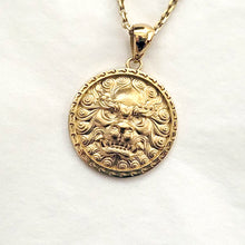 Load image into Gallery viewer, 14k 18k gold Haetae Korean lion pendant necklace Large