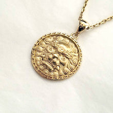 Load image into Gallery viewer, 14k 18k gold Haetae Korean lion pendant necklace Large