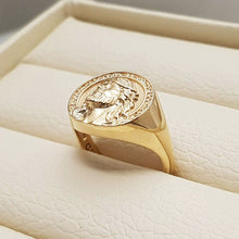 Load image into Gallery viewer, 14k 18k gold jesus ring 1