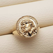 Load image into Gallery viewer, 14k 18k gold jesus ring 1