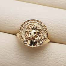 Load image into Gallery viewer, 14k 18k gold jesus ring 1