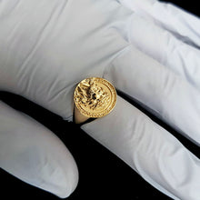 Load image into Gallery viewer, 14k 18k gold jesus ring 1