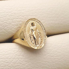 Load image into Gallery viewer, 14k 18k gold Virgin Mary miraculous medal ring