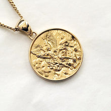 Load image into Gallery viewer, 14k 18k gold Archangel Saint Michael necklace pendant 3