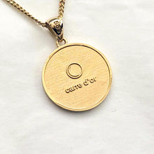 Load image into Gallery viewer, 14k 18k gold circle archangel michael necklace pendant 3 for men
