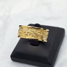 Load image into Gallery viewer, 18k 14k gold wide baroque ornament ring 2 for men and women
