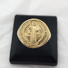 Load image into Gallery viewer, 14k 18k gold saint Benedict medal ring