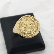Load image into Gallery viewer, 14k 18k gold saint Benedict medal ring