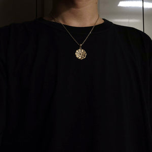 14k 18k gold lotus pendant necklace 1