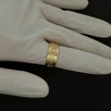 Load image into Gallery viewer, 14k 18k gold buddhist lotus om mani padme hum ring
