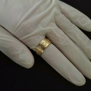 14k 18k gold buddhist lotus om mani padme hum ring